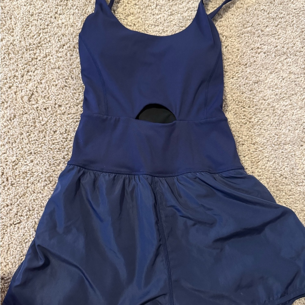 Navy Blue One-Piece Romper with Cutout